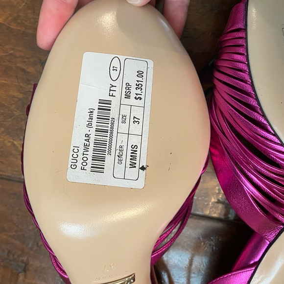 Gucci Pink Slingback Crawford Heeled Sandals - Picture 5 of 10